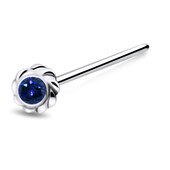 Large Flower Silver Straight Nose Stud NSKA-89